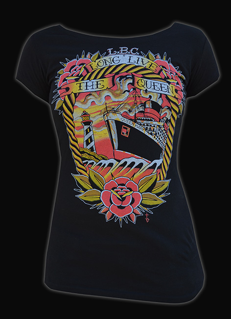 Womens Long Live the Queen Scoop Neck Tee
