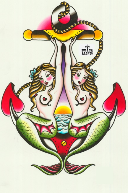 Two Mermaids Art Print