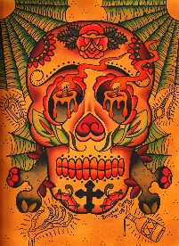 Day of The Dead Skull - Canvas Giclee