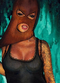 Brittany Santa Muerte - Canvas Giclee
