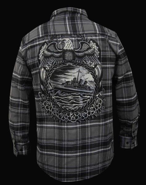 Mens Battleship Button Up Flannel