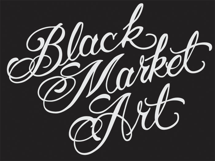Black Market Art - White Logo Vinyl Sticker