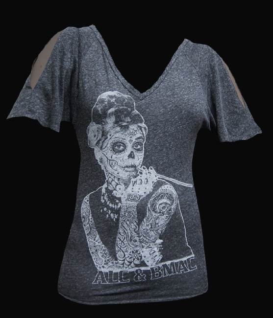 Womens Aubrey V Neck Dolman Sleeve Tee