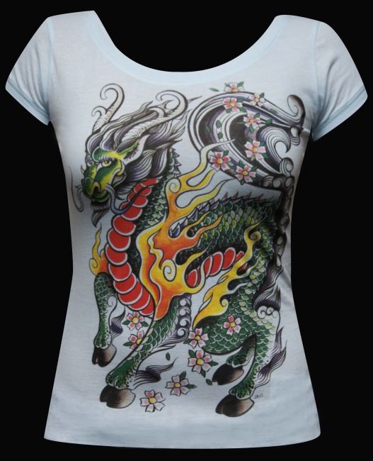 Womens My Little Dragon Scoop Neck Tee